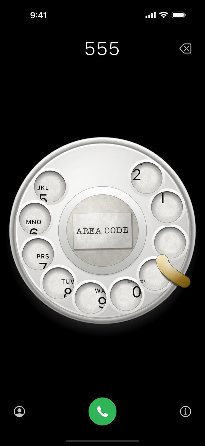 The dial turned most of the way to the stop; the printed numbers stay put beneath the moving finger wheel
